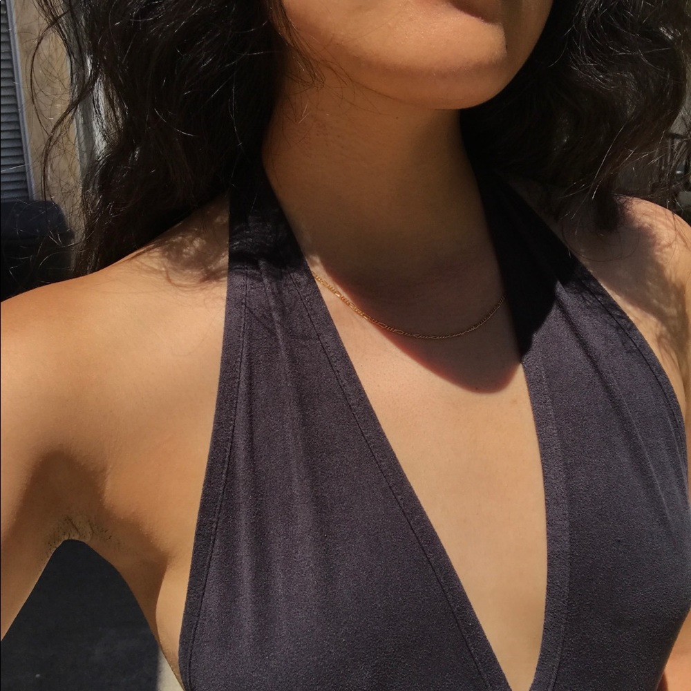 Suede halter top
